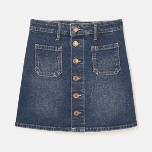 H&M Blue Jean Button Down Mini Skirt NWT